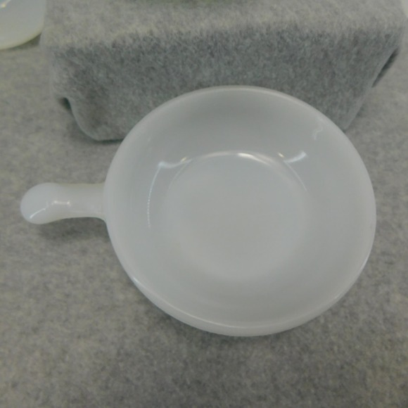 Vintage Milk White Glass Multi - Purpose Bowl with Handle - Set of 4 - Picture 9 of 14